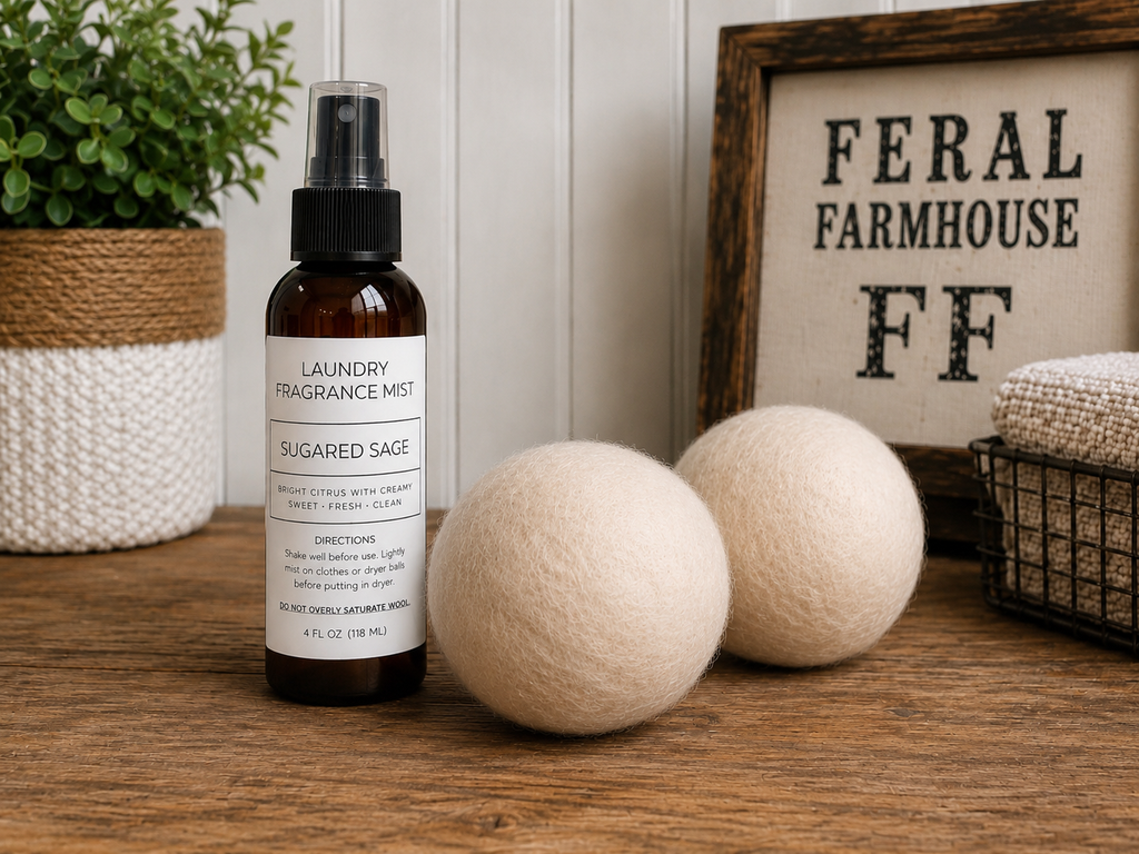 Wool Dryer Ball Set | Reusable Dryer Balls + Fragrance Spray